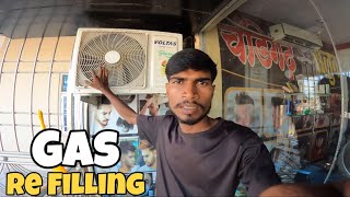 Voltas AC R 32 gas Re Filling in Chandigarh Salon Pipra  EHSAN [upl. by Rumpf]