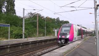 Gare de Le Chénay  Gagny 7 TGV TER Transilien Fret [upl. by Mcnutt]