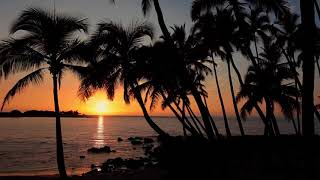 10 Hours Sunset at Mahaiula Beach Hawaii  Video amp Audio 1080HD SlowTV [upl. by Acimat]