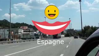 Frontière entre Espagne  France  Ville Jonquera 😍😁💖🌹الحدود الفرنسية الإسبانية مدينة جونكيرا [upl. by Eliath]