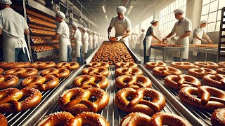 How Millions Of Pretzels Are Made In A Factory I Pretzels Factory Process [upl. by Nuy]