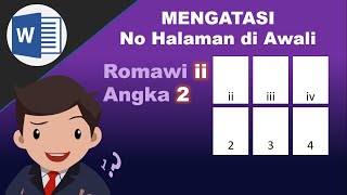 Cara mengatasi nomor halaman diawali nomor 2  romawi ii di word [upl. by Hairej382]