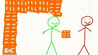 Green stickman and Minecraft block part 2 [upl. by Felipe]