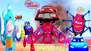 Lightning McQueen From The Hybrid Monster Tow Mater 🆚️ Oddbods 🆚️ Booba  Coffin dance Astronomia 🔥 [upl. by Ollehto]