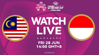 Malaysia v Indonesia  Full Basketball Game  FIBA U18 Womens Asia Cup 2024  Division A [upl. by Nicolas]