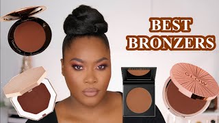 BEST BRONZERS FOR DARK SKIN  FAVORITE AFFORDABLE AND HIGH END BRONZERS  SWATCHES 2021 [upl. by Alitta]