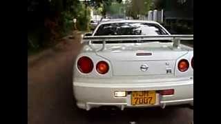 Taking the Nissan Skyline R34 GTR MSpec NuR for a morning drive in Sri Lanka [upl. by Mchail108]