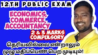 12th Commerce Important Compulsory Questions 2024EconomicsAccountancyCompulsory Questions2024 [upl. by Eilitan]