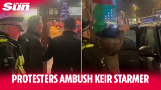 Keir Starmer heckled and jostled by pro Palestine supporters at Glasgow Central [upl. by Sherry]