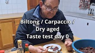 Biltong Carpaccio Dry aged Taste test day 0 [upl. by Waldner660]