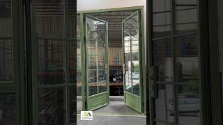 elegant design double french door demostration frenchdoor aluminiumdoors aluminium factory [upl. by Eidnyl]