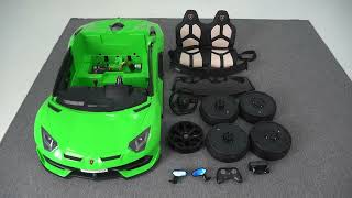 Install a Tobbi 24V Lamborghini SVJ Drift Toy Car TH17B1076TH17E1077TH17W1018TH17G1079TH17H1080 [upl. by Joanne]