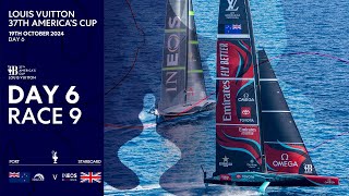 EPIC RACING🔥 Louis Vuitton 37th Americas Cup Race 9  Emirates Team New Zealand vs INEOS Britannia [upl. by Eked]