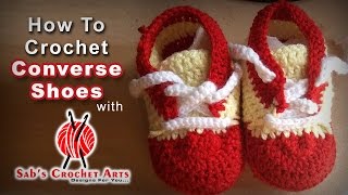 How To Crochet Converse Baby Shoes [upl. by Yraeht922]