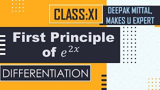 first principle of e2x I class 11 XI ncert I cbse I differentiation I abinitio delta method [upl. by Etnomaj]