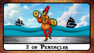 2 of Pentacles Tarot Card Meaning ☆ Reversed Secrets History ☆ [upl. by Drauode]