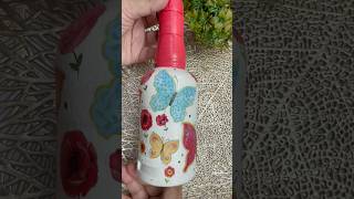 BottleArt with Decoupage Sheet shorts youtubeshorts diy bottleart handmade homedecor [upl. by Engracia]