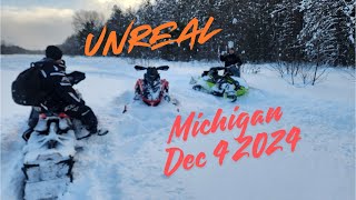 SNOWMOBILING Dec 4th 2024 In MichiganUNREAL Conditions [upl. by Steffy]