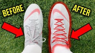 LACING TIP  CLEANEST WAY TO TIE YOUR FOOTBALL BOOTS HIDDEN KNOT [upl. by Lise773]