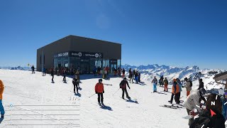 3 ValleysVal Thorens  Skiing from Cime Caron 3200m at a sunny day [upl. by Melena387]