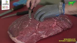 Worldskills Butchery Guide to Seam Butchery  Topside of Beef [upl. by Ytomit]