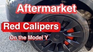 Red Calipers Covers for the Tesla Model Y [upl. by Suilienroc]