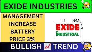 EXIDE INDUSTRIES INCREASE BATTERY PRICE  EXIDE INDUSTRIES SHARE LATEST NEWS TODAY  EXIDE TARGET [upl. by Nonrev]