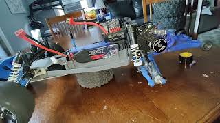 Jrelecs 3650 5900KV Sensorless Brushless Motor 120A Brushless ESC on RWD Rustler [upl. by Shurlocke]