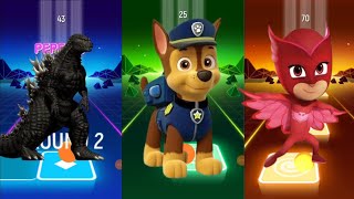 Godzilla 🆚 Paw Patrol 🆚 PJ Masks Tiles Hop Battle 🎶Coffin Dance [upl. by Anthe]