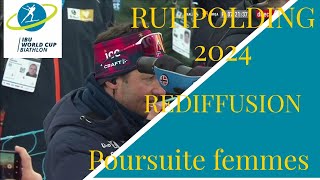 BIATHLON 2024 POURSUITE FEMMES RUHPOLDING 2024 [upl. by Schreibman956]