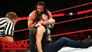 Elias Samson’s debut against Dean Ambrose gets disrupted by an AList assault Raw May 22 2017 [upl. by Idnod846]