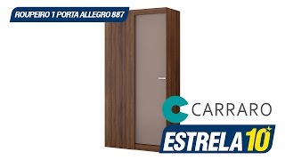 Montagem Roupeiro Uma Porta Allegro 887  Móveis Carraro [upl. by Eboh]