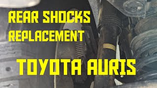 Rear shocks replacement TOYOTA AURIS shocks replacement howto [upl. by Suiravaj589]