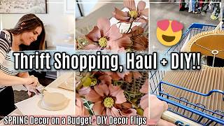 SPRING DECOR THRIFT SHOP WITH ME amp HAUL 2024  BUDGET SPRING DECOR DIY THRIFT FLIPS [upl. by Clim]