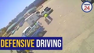 WATCH CITvehicle rams robbers then drives circles around them [upl. by Kalikow91]