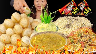 Spicy Panipuri Challenge Wai Wai Chatpate 3x Korean Spicy Noodles Nepali Mukbang Eating Show [upl. by Enneiviv292]