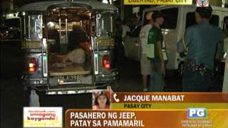 Jeepney passenger shot dead in Pasay [upl. by Jochbed953]