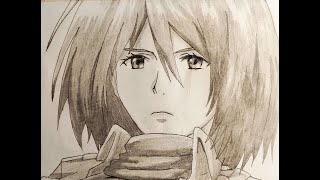 Mikasa Ackerman  Attack On Titan  Pencil Drawing Timelapse No 12 [upl. by Selfridge731]