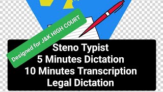 STENOTYPIST MOCK TEST  JampK HIGH COURT  60 WPM  LEGAL DICTATIONS [upl. by Ientirb928]