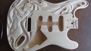 Custom Carved Strat Guitar by Dbo [upl. by Leahciam]