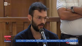 Uccise i genitori Benno condannato allergastolo  La Vita in diretta  30102023 [upl. by Gwennie]