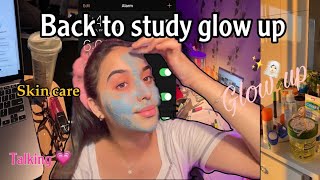 Back to school glow up at home Episode 1🪞🧖🏻‍♀️📚 talk أجيو نجمعو و نتهلاو فراسنا ✨💗 [upl. by Madelene285]