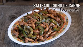 Salteado Chino de carne con pimiento verde [upl. by Olette]