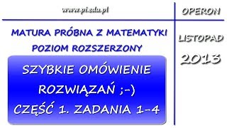 Matura próbna OPERON listopad 2013 PR Rozwiązania zadań 14 [upl. by Aruabea]