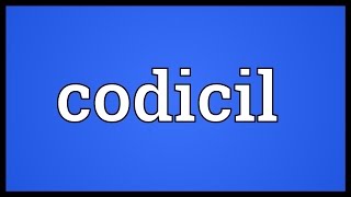 Codicil Meaning [upl. by Chessa278]