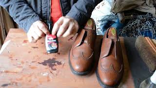 ASMR How I shine Florsheim Imperial 93602 Longwing Bluchers LWBs [upl. by Marlowe]