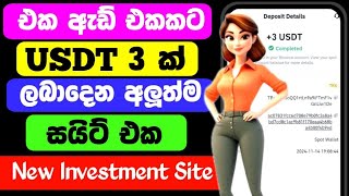 How to Earn Money Online Sinhala 2024 USDT Earning Site  Live Withdraw [upl. by Aigroeg545]