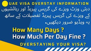 Dubai Visit Visa Grace Period amp Residents Visa Grace Period DetailVisa Overstay Fines Per Day Fine [upl. by Aelram]