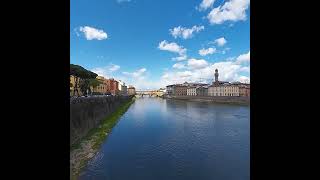 Firenze Ponte Vecchio e Lungarno sullo sfondo Palazzo Vecchio [upl. by Mharg]