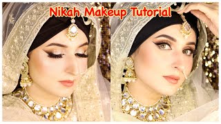 Easy Nikah Makeup tutorial l Do your Bridal makeup at home bridalmakeup bridal [upl. by Anilys]